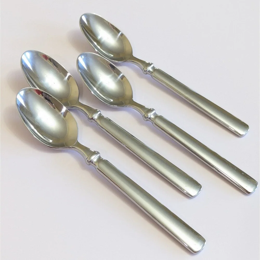 4 MSE Martha Stewart EMPIRE Stainless Flatware Soup Spoon Heavy Handle 7 7/8